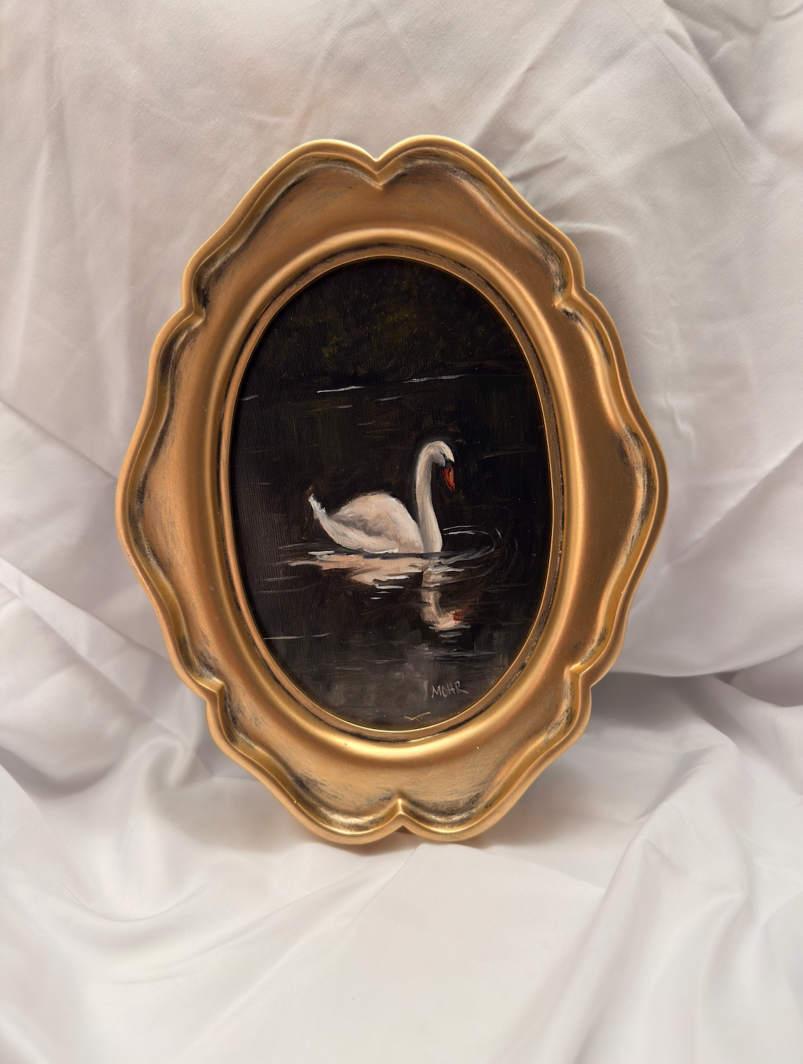 Swan No. 3 | 5x7 Vintage Inspired Frame