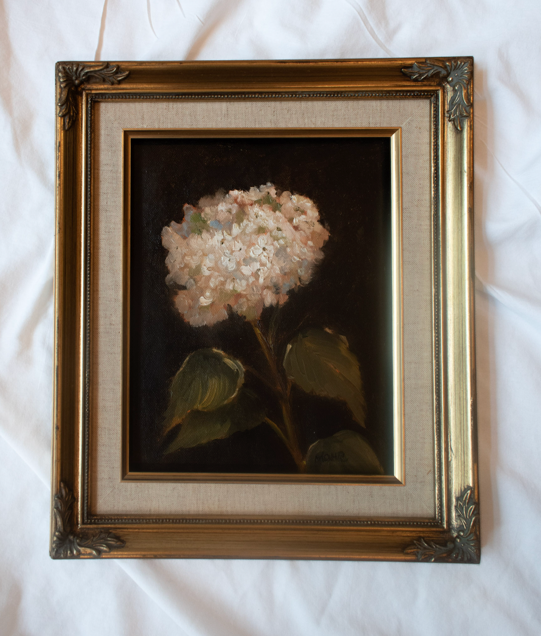 White Hydrangea | 8x10 Vintage Frame