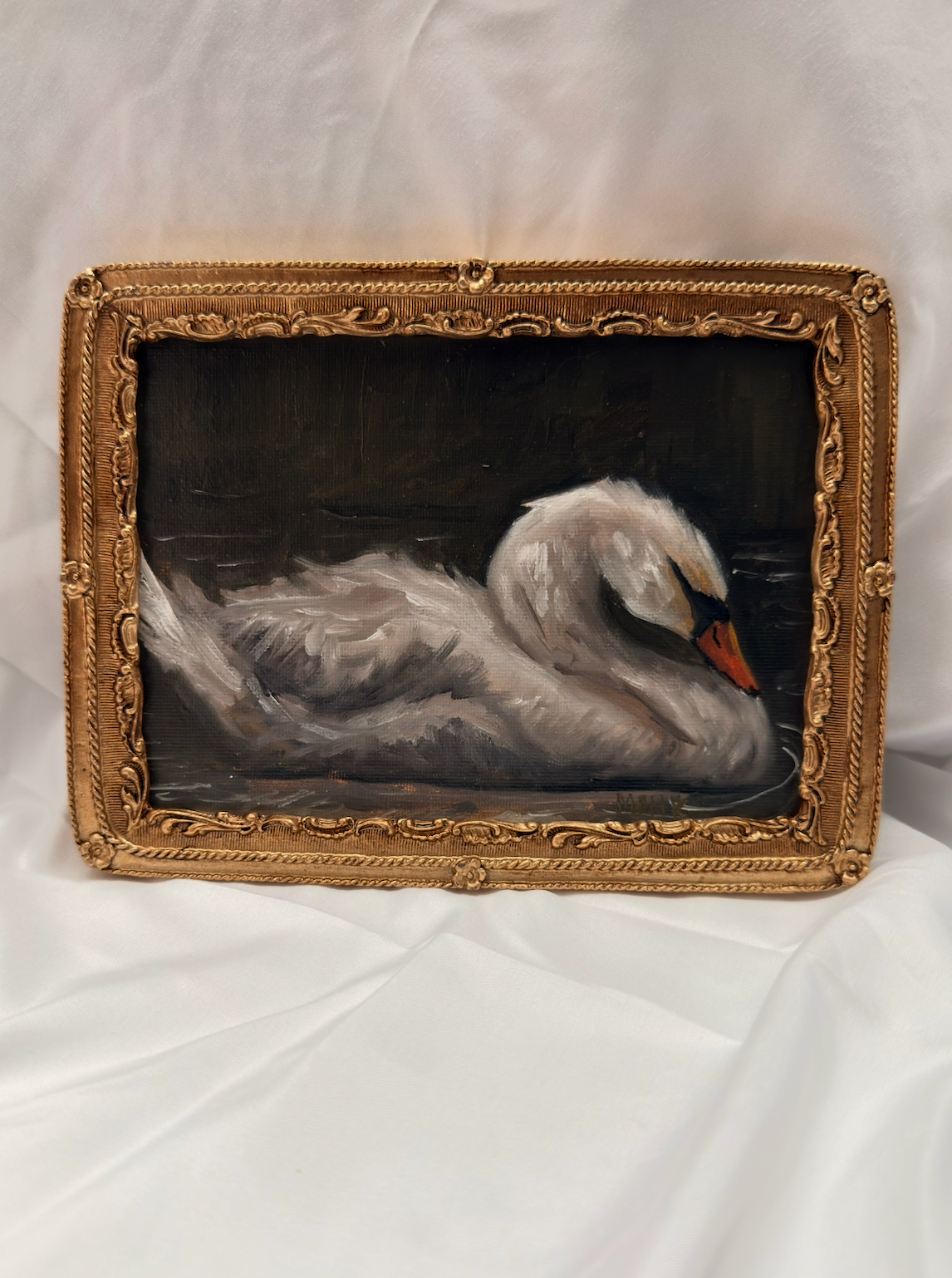 Swan No. 2 | 5x7 Vintage Inspired Frame