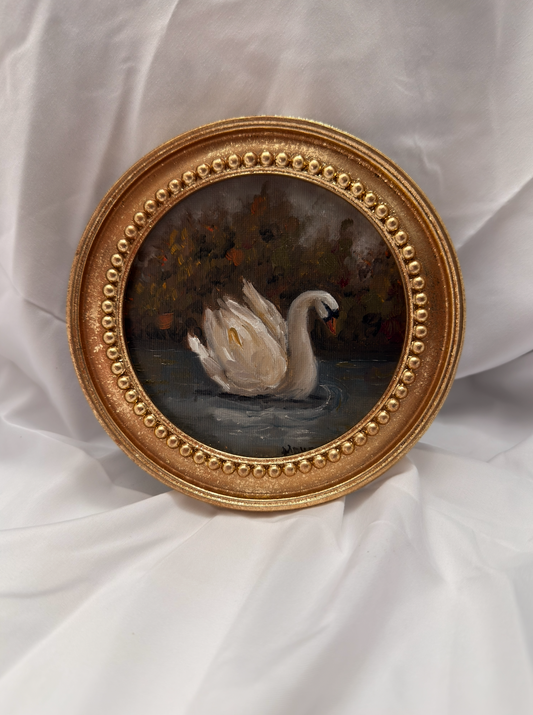 Swan No. 4 | 5x5 Round Vintage Inspired Frame