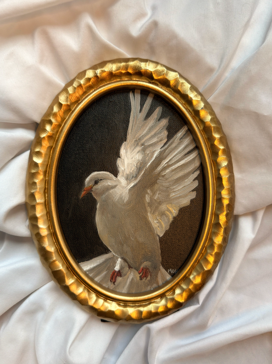 Little White Dove | 5x7 Vintage Inspired Oval Frame