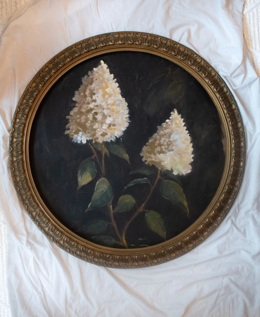 Limelight Hydrangeas | 28x28 Antique Frame